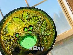 Vintage Northwood Emerald Green Carnival Glass Acorn Burrs Punch Bowl Base