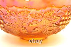 Vintage Northwood Grape & Cable Marigold Carnival Glass Punch Bowl & 8 Cups