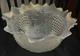 Vintage Old Northwood Carnival Glass Grape & Cable Punch Bowl Frosted White 14