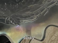 Vintage Old Northwood Carnival Glass Grape & Cable Punch Bowl Frosted White 14