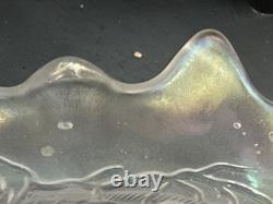 Vintage Old Northwood Carnival Glass Grape & Cable Punch Bowl Frosted White 14