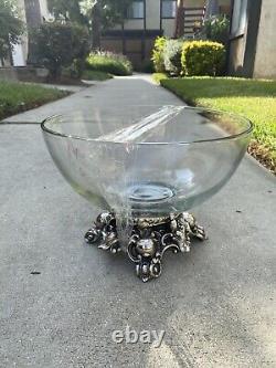 Vintage Ornate Pitman-Dreitzer NO. 11-1 Colony Silver Tone Metal Punch Bowl Stand