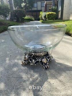 Vintage Ornate Pitman-Dreitzer NO. 11-1 Colony Silver Tone Metal Punch Bowl Stand