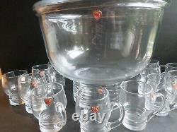 Vintage Orrefors Edward Hald Punch Bowl Set 1937