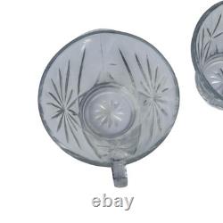 Vintage Pinwheel Starburst Pressed Glass Punch Bowl 12 Cups 14pc Classic Wedding