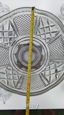 Vintage Pitman-Dreitzer Colony No. 11-1 Punch Bowl Set 15pc Crystal & Silver