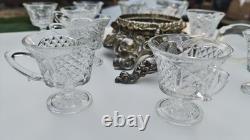 Vintage Pitman-Dreitzer Colony No. 11-1 Punch Bowl Set 15pc Crystal & Silver