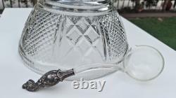 Vintage Pitman-Dreitzer Colony No. 11-1 Punch Bowl Set 15pc Crystal & Silver