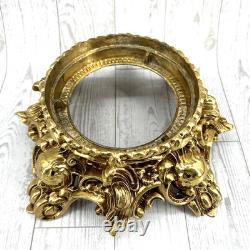 Vintage Pitman-Dreitzer Crystal Punch Set Bowl 12 Cups Gold Toned Stand Ladle