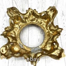 Vintage Pitman-Dreitzer Crystal Punch Set Bowl 12 Cups Gold Toned Stand Ladle