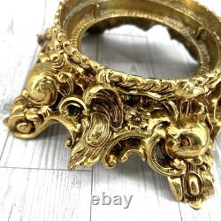 Vintage Pitman-Dreitzer Crystal Punch Set Bowl 12 Cups Gold Toned Stand Ladle