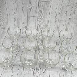 Vintage Pitman-Dreitzer Crystal Punch Set Bowl 12 Cups Gold Toned Stand Ladle