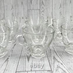 Vintage Pitman-Dreitzer Crystal Punch Set Bowl 12 Cups Gold Toned Stand Ladle