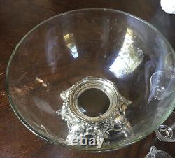 Vintage Pitman Dreitzer Division Of Lancaster Colony Lt Punch Bowl Stand & Bowl