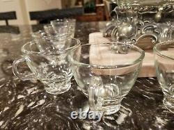Vintage Pitman-Dreitzer Punch Bowl Set with Ladle & 12 glass Cups