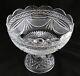 Vintage Possibly Waterford Cut Glass Crystal Centerpiece Footed Punch Bowl