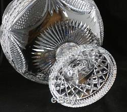Vintage Possibly Waterford Cut Glass Crystal Centerpiece Footed Punch Bowl