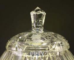 Vintage Pressed Glass Sangria Punch Bowl With Lid & 10 Cups Grape Motif
