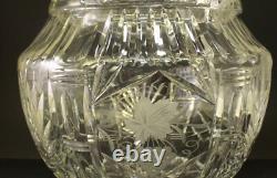 Vintage Pressed Glass Sangria Punch Bowl With Lid & 10 Cups Grape Motif