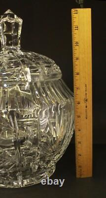 Vintage Pressed Glass Sangria Punch Bowl With Lid & 10 Cups Grape Motif