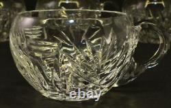Vintage Pressed Glass Sangria Punch Bowl With Lid & 10 Cups Grape Motif