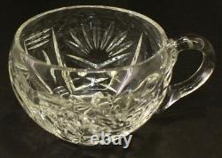 Vintage Pressed Glass Sangria Punch Bowl With Lid & 10 Cups Grape Motif
