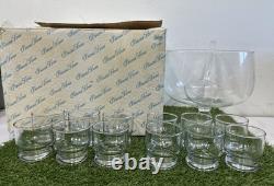 Vintage Princess House 14 Pieces Crystal Punch Bowl Set #069