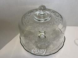 Vintage Princess House Fantasia 11 Cake Plate & Dome 5201, 5202 Punch Bowl