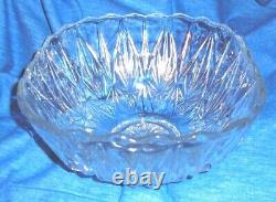 Vintage Punch Bowl Set, Decorative Williamsport Square Glass Punch Set, Clear