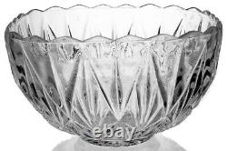 Vintage Punch Bowl Set, Decorative Williamsport Square Glass Punch Set, Clear