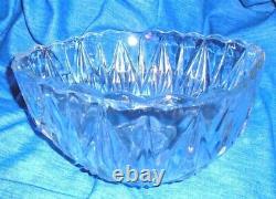 Vintage Punch Bowl Set, Decorative Williamsport Square Glass Punch Set, Clear