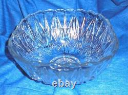 Vintage Punch Bowl Set, Decorative Williamsport Square Glass Punch Set, Clear