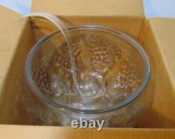 Vintage Punch Bowl Set Indiana Glass Crystal Happenings Grapes Design 18 Pc Box