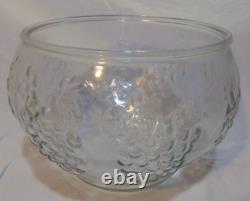 Vintage Punch Bowl Set Indiana Glass Crystal Happenings Grapes Design 18 Pc Box
