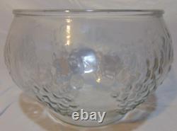 Vintage Punch Bowl Set Indiana Glass Crystal Happenings Grapes Design 18 Pc Box