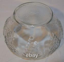 Vintage Punch Bowl Set Indiana Glass Crystal Happenings Grapes Design 18 Pc Box