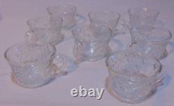 Vintage Punch Bowl Set Indiana Glass Crystal Happenings Grapes Design 18 Pc Box