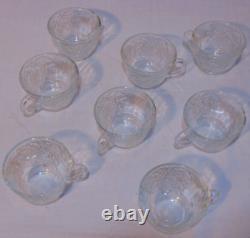 Vintage Punch Bowl Set Indiana Glass Crystal Happenings Grapes Design 18 Pc Box