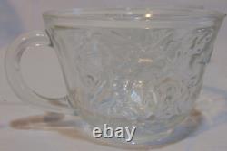 Vintage Punch Bowl Set Indiana Glass Crystal Happenings Grapes Design 18 Pc Box
