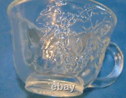 Vintage Punch Bowl Set Indiana Glass Crystal Happenings Grapes Design 18 Pc Box
