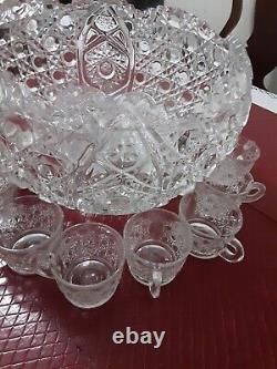 Vintage Punch Bowl Set With 18 Cups See Photos Details