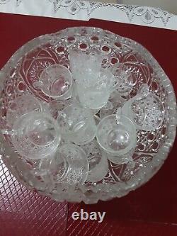 Vintage Punch Bowl Set With 18 Cups See Photos Details