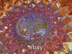 Vintage RARE Carnival Glass Imperial 474 Marigold Punchbowl & Pedestal + 8 cups