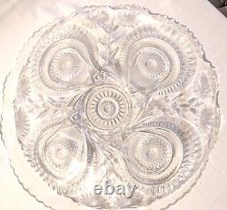 Vintage Radiant Daisy Slewed Horseshoe Peacock Punch Bowl Underplate Platter