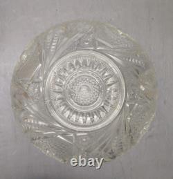 Vintage Radiant Daisy Star Pattern Glass Punch Bowl withUnderplate & 12 Cups