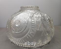 Vintage Radiant Daisy Star Pattern Glass Punch Bowl withUnderplate & 12 Cups