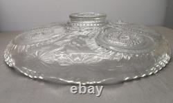Vintage Radiant Daisy Star Pattern Glass Punch Bowl withUnderplate & 12 Cups