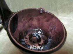 Vintage Rare 1950's Texglass Decatur Texas Purple Color Glass Punch Bowl Ladle