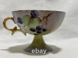 Vintage RareLimoges Punch Bowl Set Hand Painted