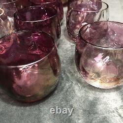 Vintage Ruby Flash Punch Bowl & 12-Cup Matching Set Ruby Red, Cranberry Glass